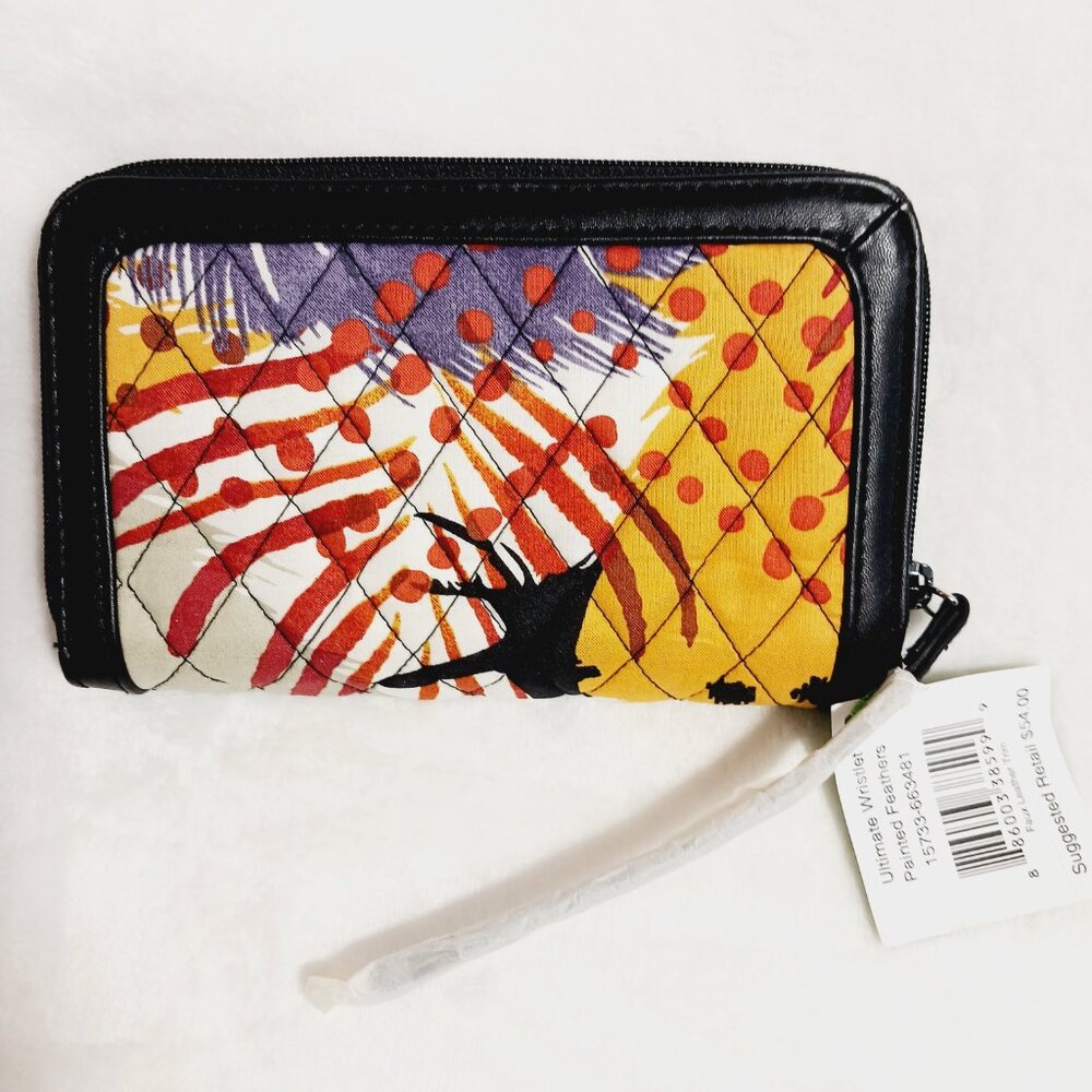 NWT Vera Bradley Ultimate Wristlet Wallet - Painted Feathers (Retired) Versatile - Picture 2 of 15